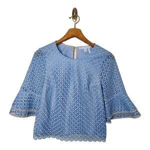 Draper James Sky Blue Eyelet Blouse